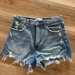 Abercrombie & Fitch The Mom Short High Rise Denim Shorts